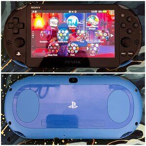 Psvita 2000 Blue x Black 256gb w (Case/Charger/Clear Shell/Wrist strap)